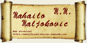 Mahailo Maljoković vizit kartica